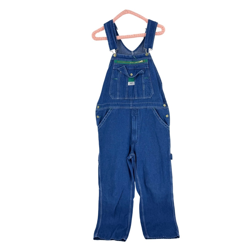 Liberty Bib Overalls Blue Denim Utility Workwear 38x30 Vintage Carpenter Pant